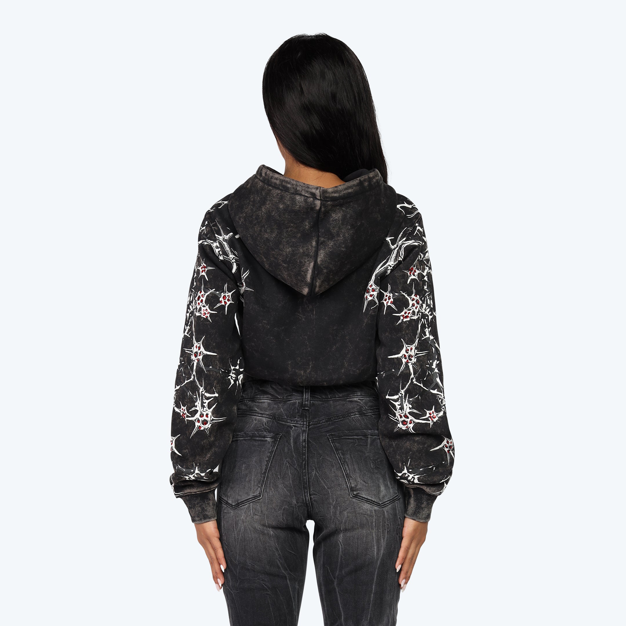 Cropped Dystopia Hoodie - Hematite