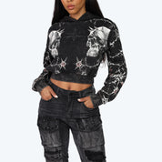 Cropped Dystopia Hoodie - Hematite
