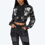 Cropped Dystopia Hoodie - Hematite