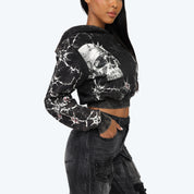 Cropped Dystopia Hoodie - Hematite
