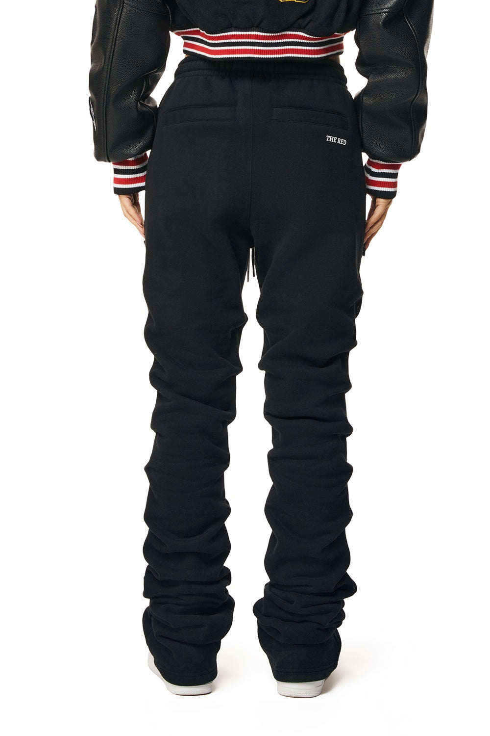 Smoke Rise RED Stacked Utility High Rise Fleece Pants - Black