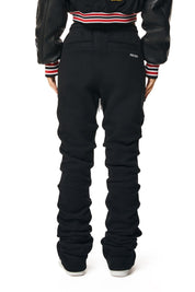 Smoke Rise RED Stacked Utility High Rise Fleece Pants - Black