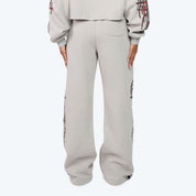 Wide Leg Metallic Printed Pants - Drizzle