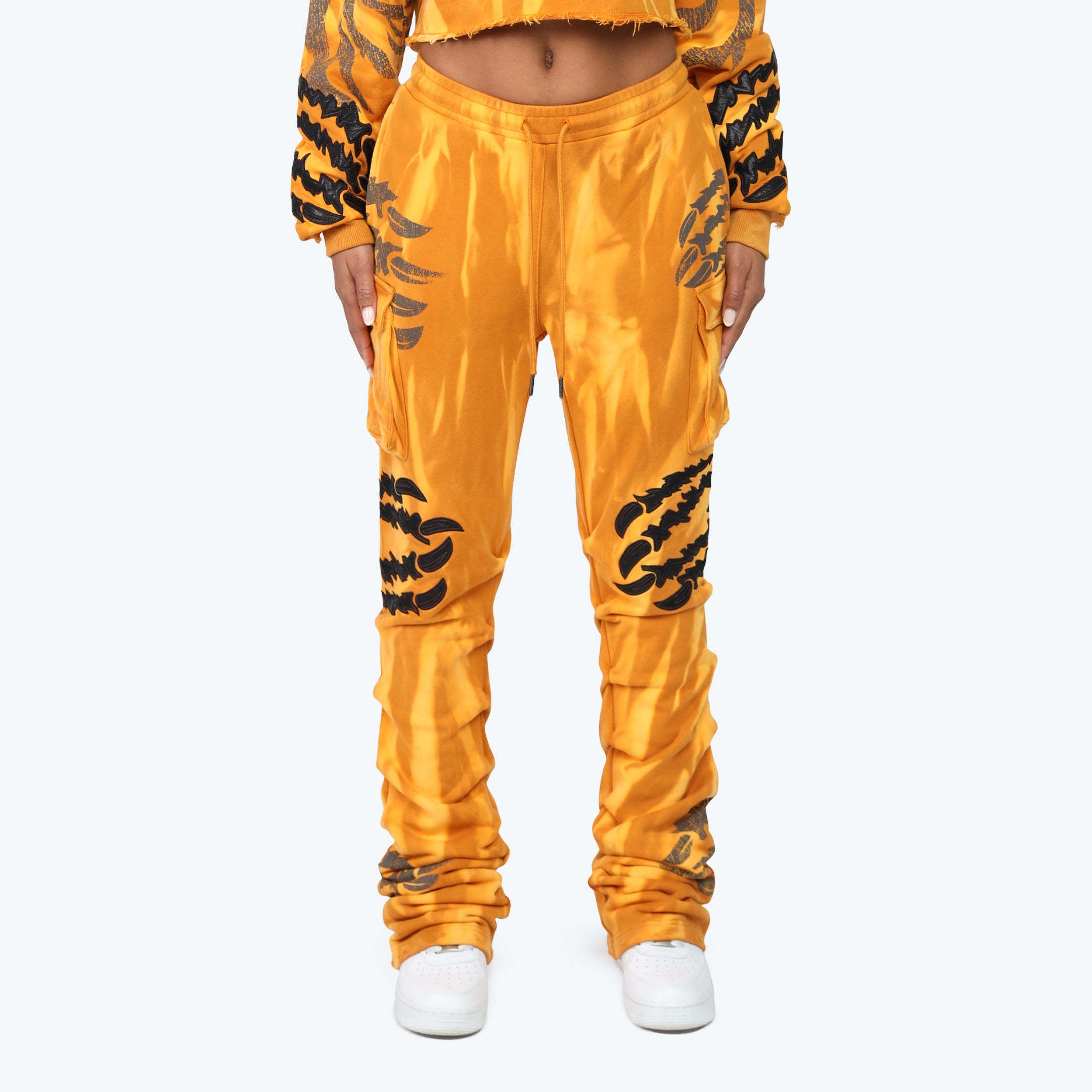 High Rise Stacked Cargo Pants - Golden Oak