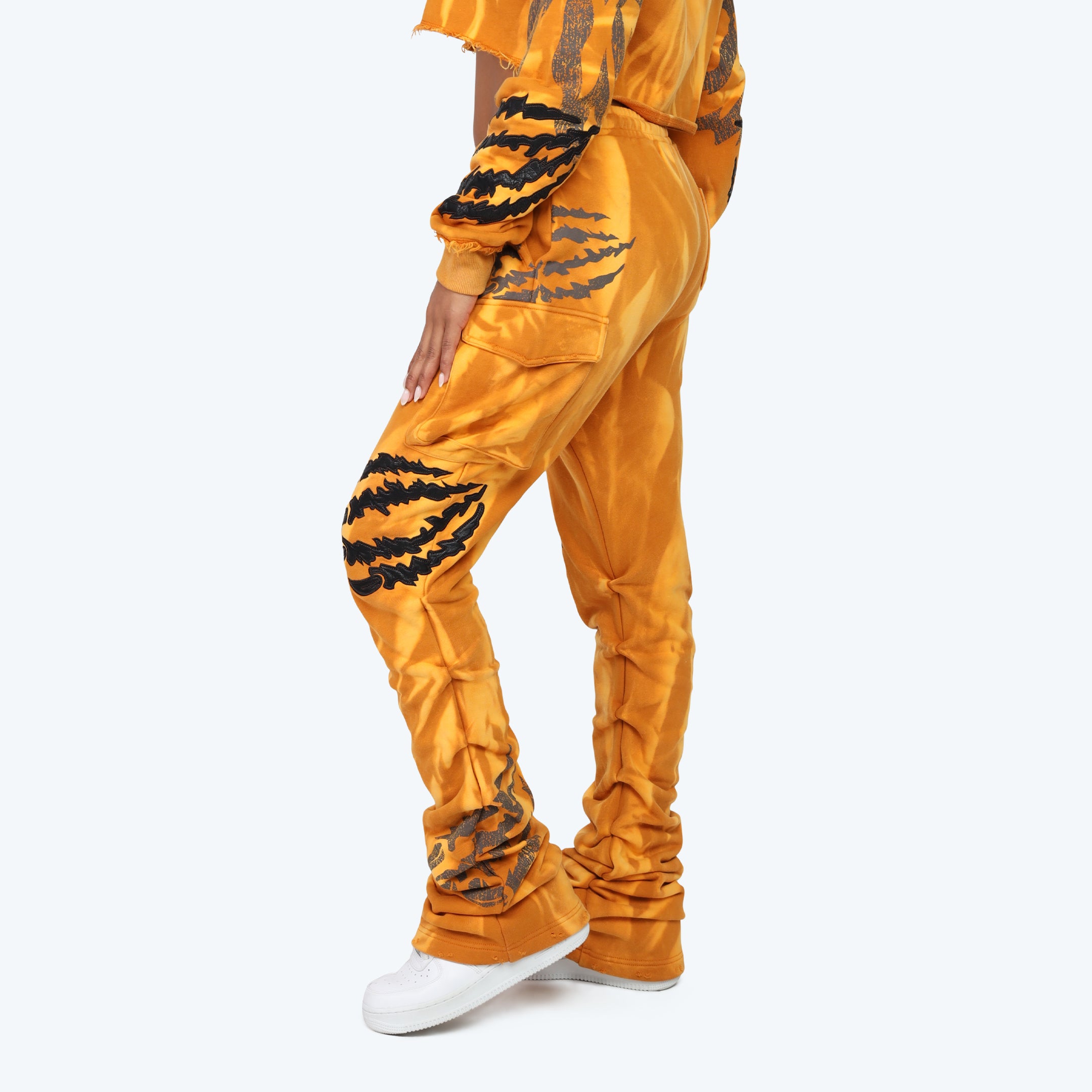 High Rise Stacked Cargo Pants - Golden Oak