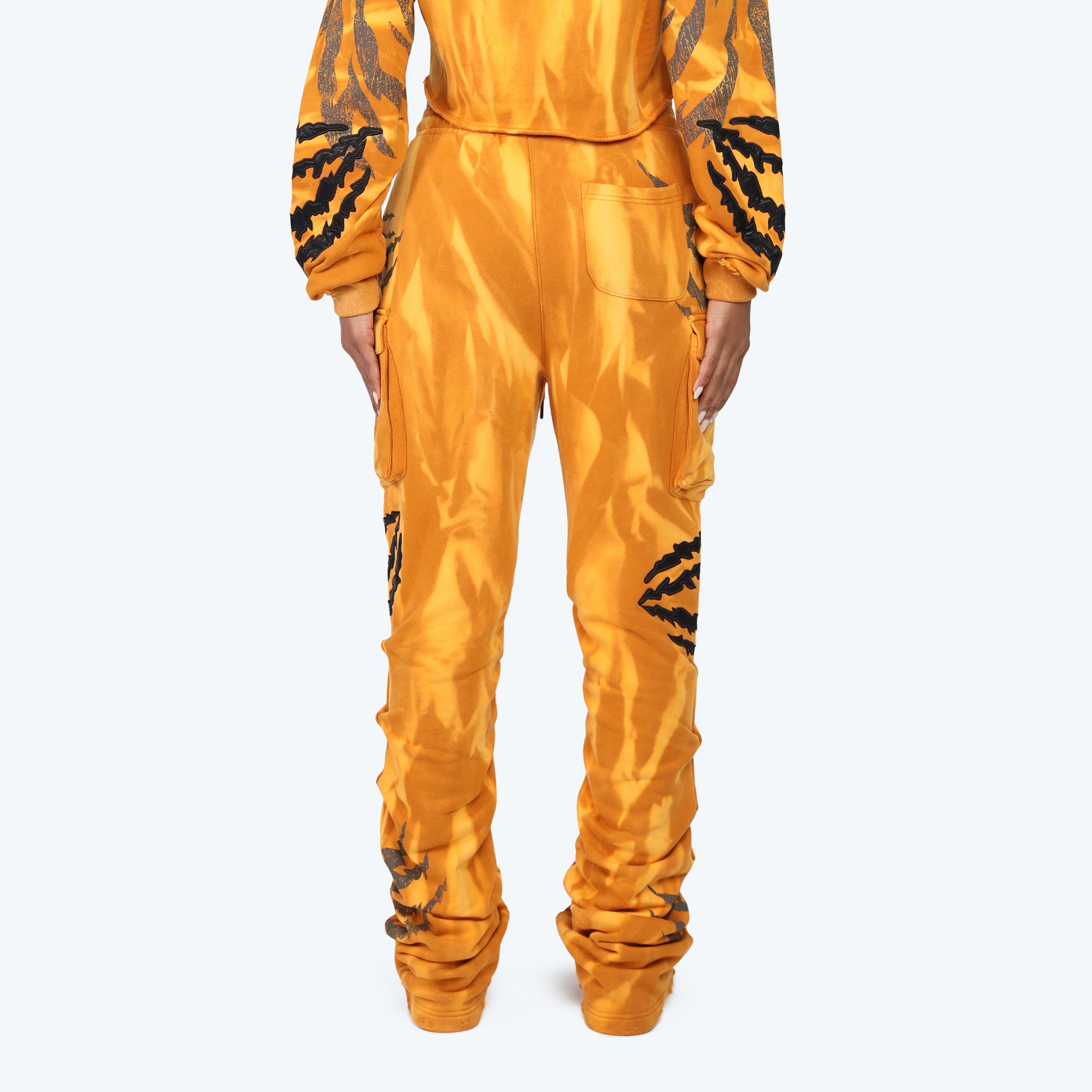 High Rise Stacked Cargo Pants - Golden Oak