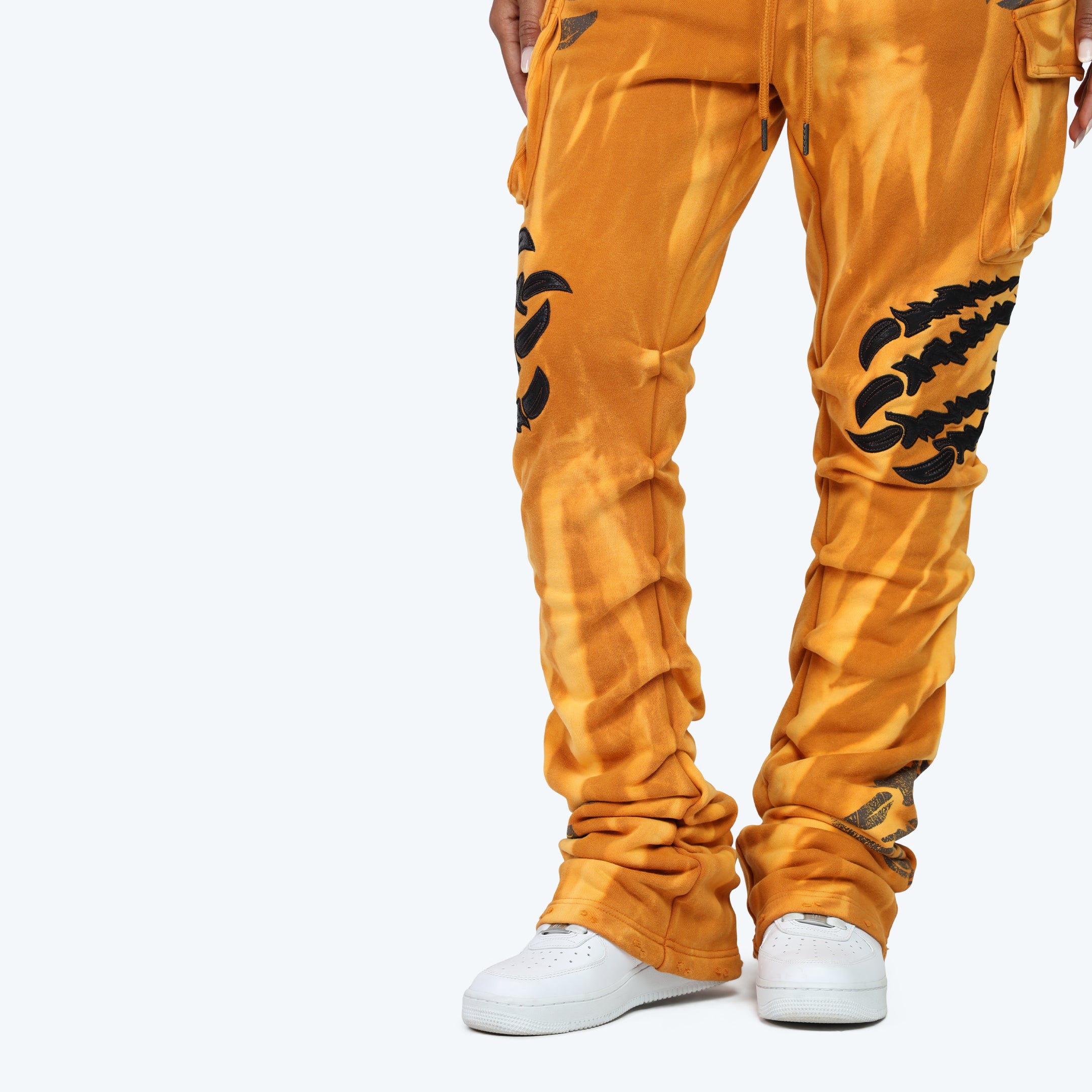 High Rise Stacked Cargo Pants - Golden Oak