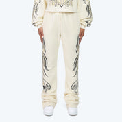 High Rise Stacked Printed Pants - Turtledove