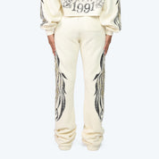 High Rise Stacked Printed Pants - Turtledove