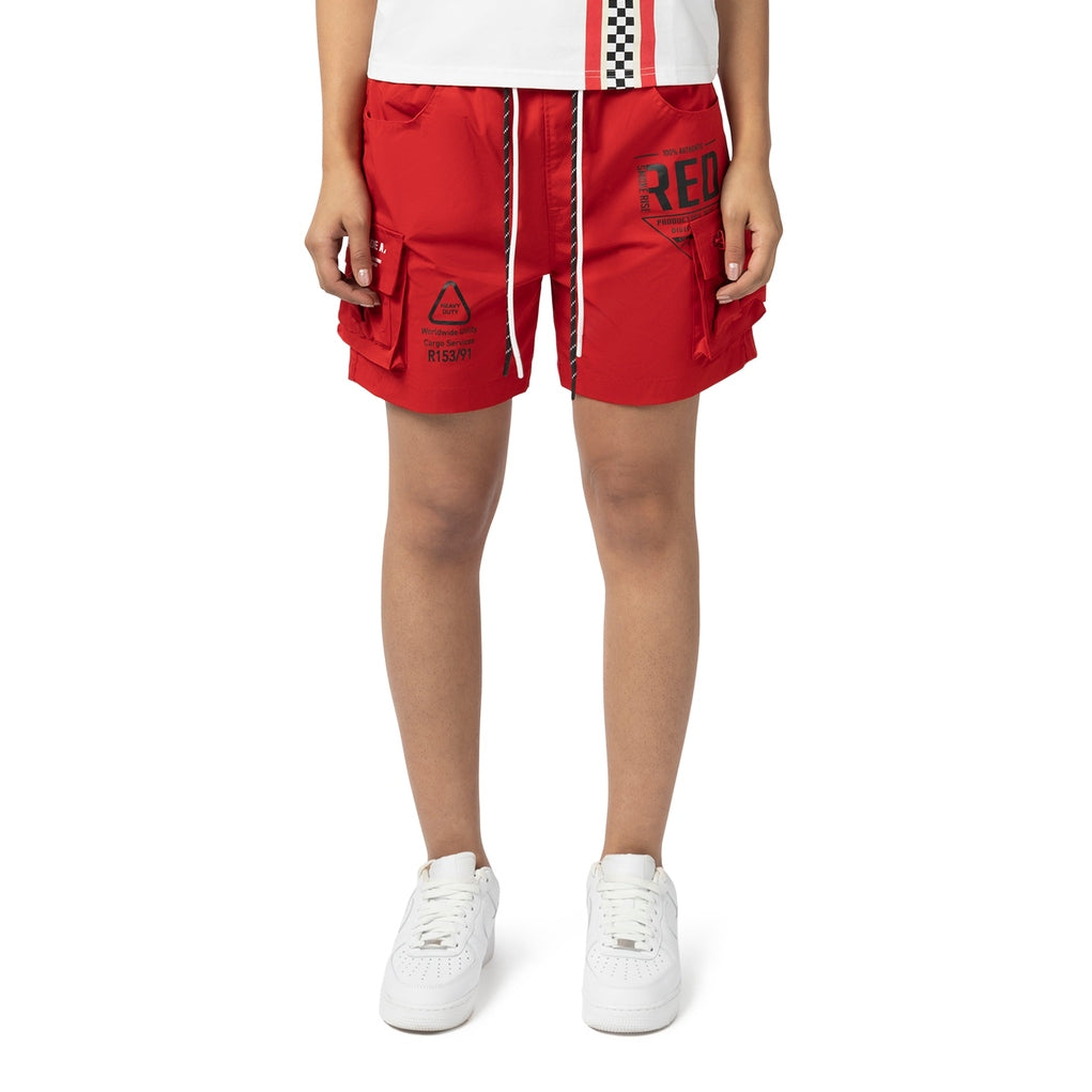 Smoke Rise RED Utility Slouched Shorts - True Red