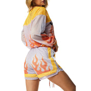 Smoke Rise RED Oversized Athletic Mesh Jersey - Gold