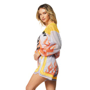 Smoke Rise RED Oversized Athletic Mesh Jersey - Gold