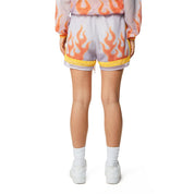 Smoke Rise RED Flame Mesh Shorts - Gold