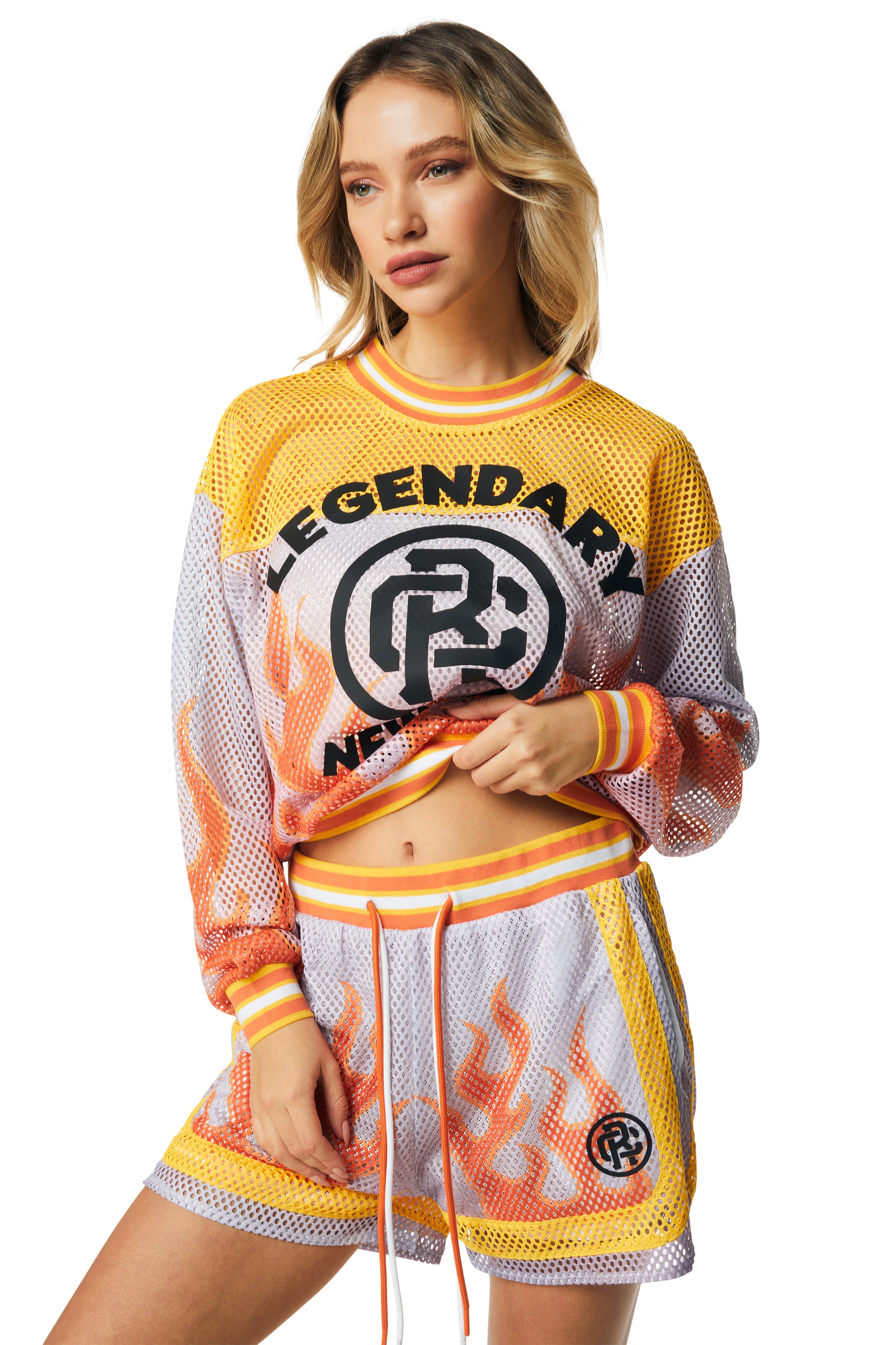 Oversized Athletic Mesh Jersey - Gold