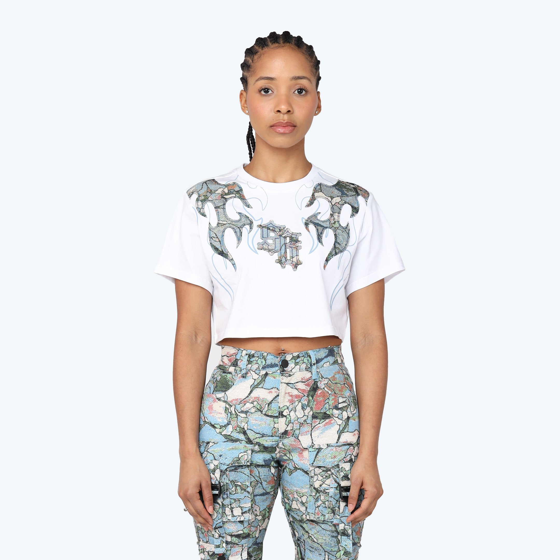 Cropped Western Tapestry T-Shirt