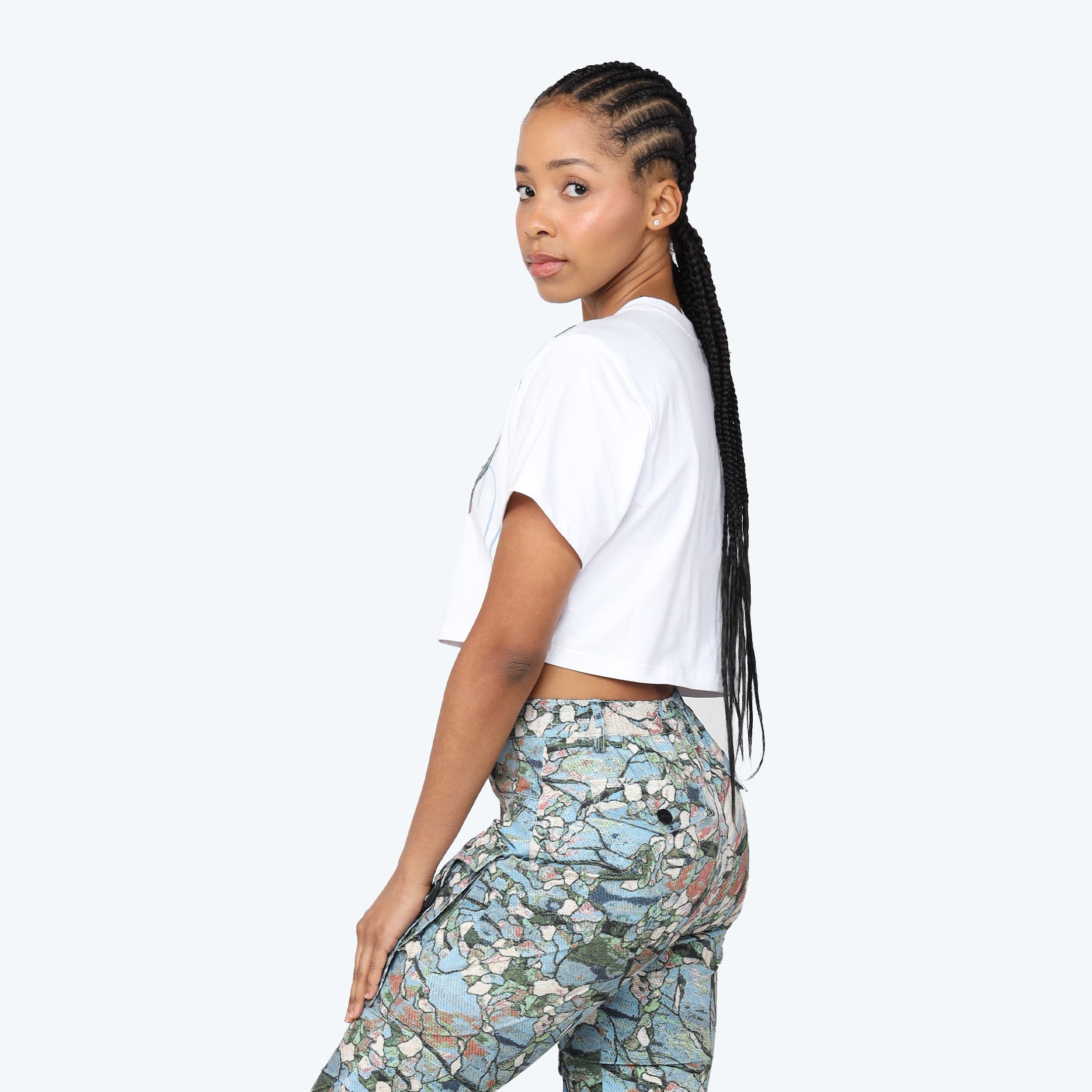 Cropped Western Tapestry T-Shirt