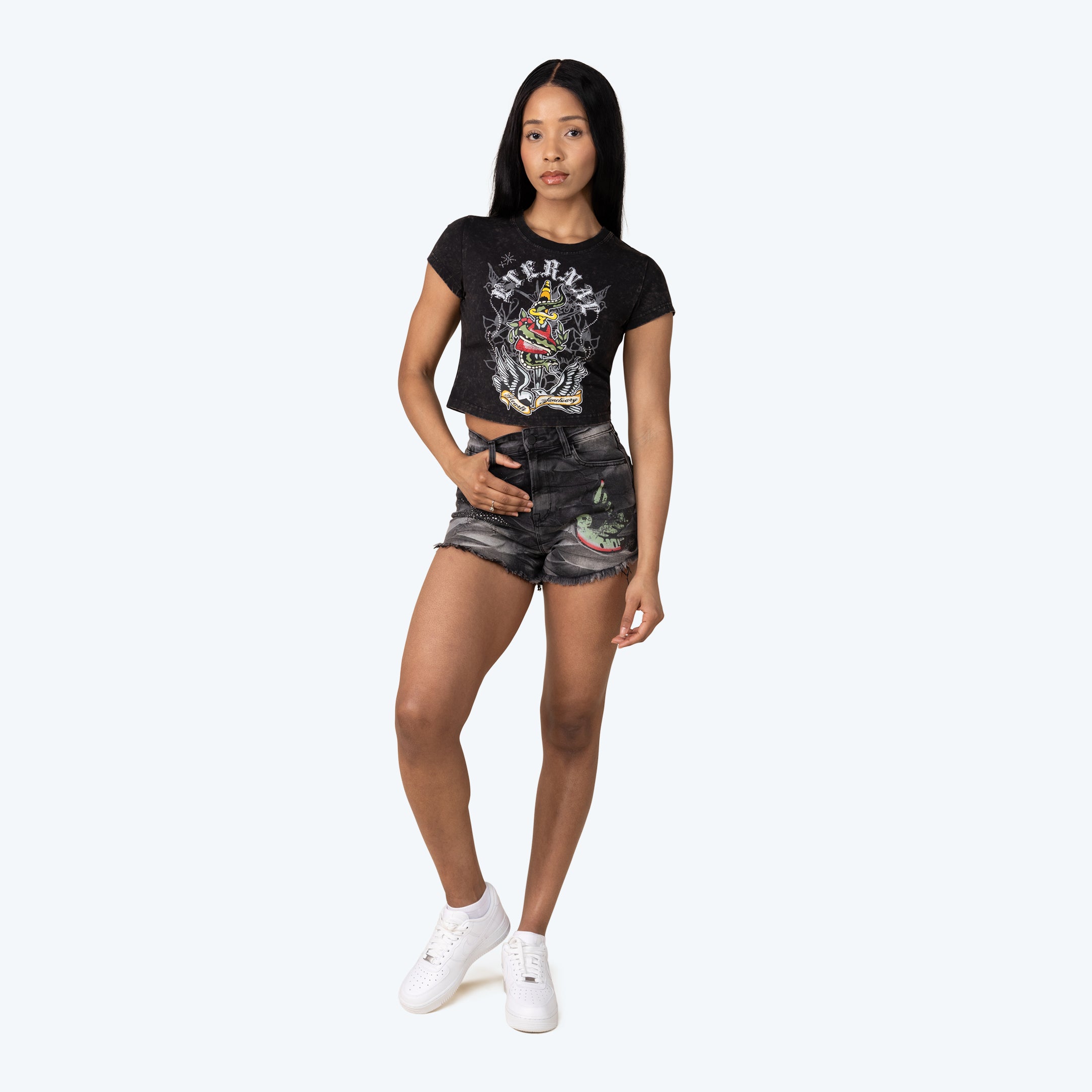Fitted Graphic T-Shirt - Hematite
