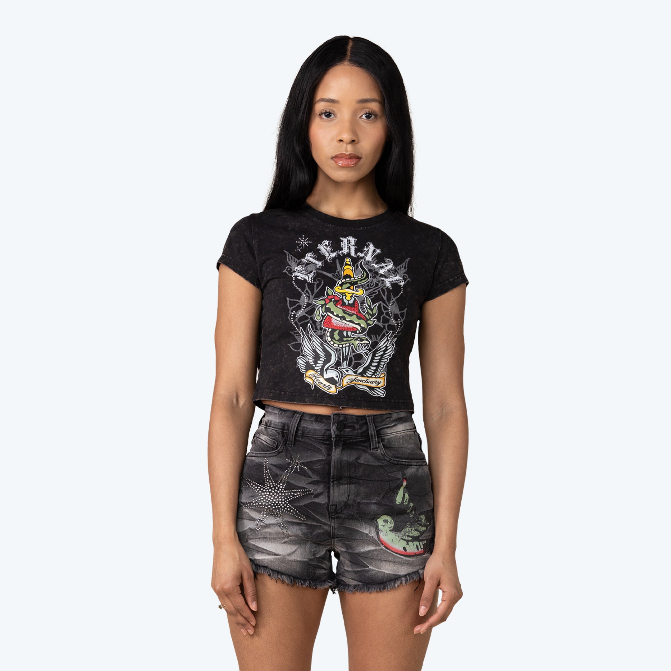 Fitted Graphic T-Shirt - Hematite