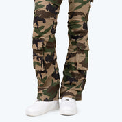 Mid Rise Side Pinched Stacked Twill Pants