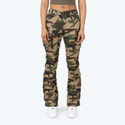 Mid Rise Side Pinched Stacked Twill Pants