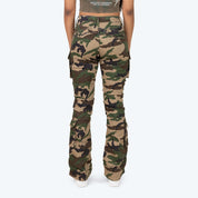 Mid Rise Side Pinched Stacked Twill Pants