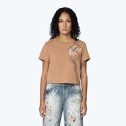 Tapestry Patched T-Shirt - Burro