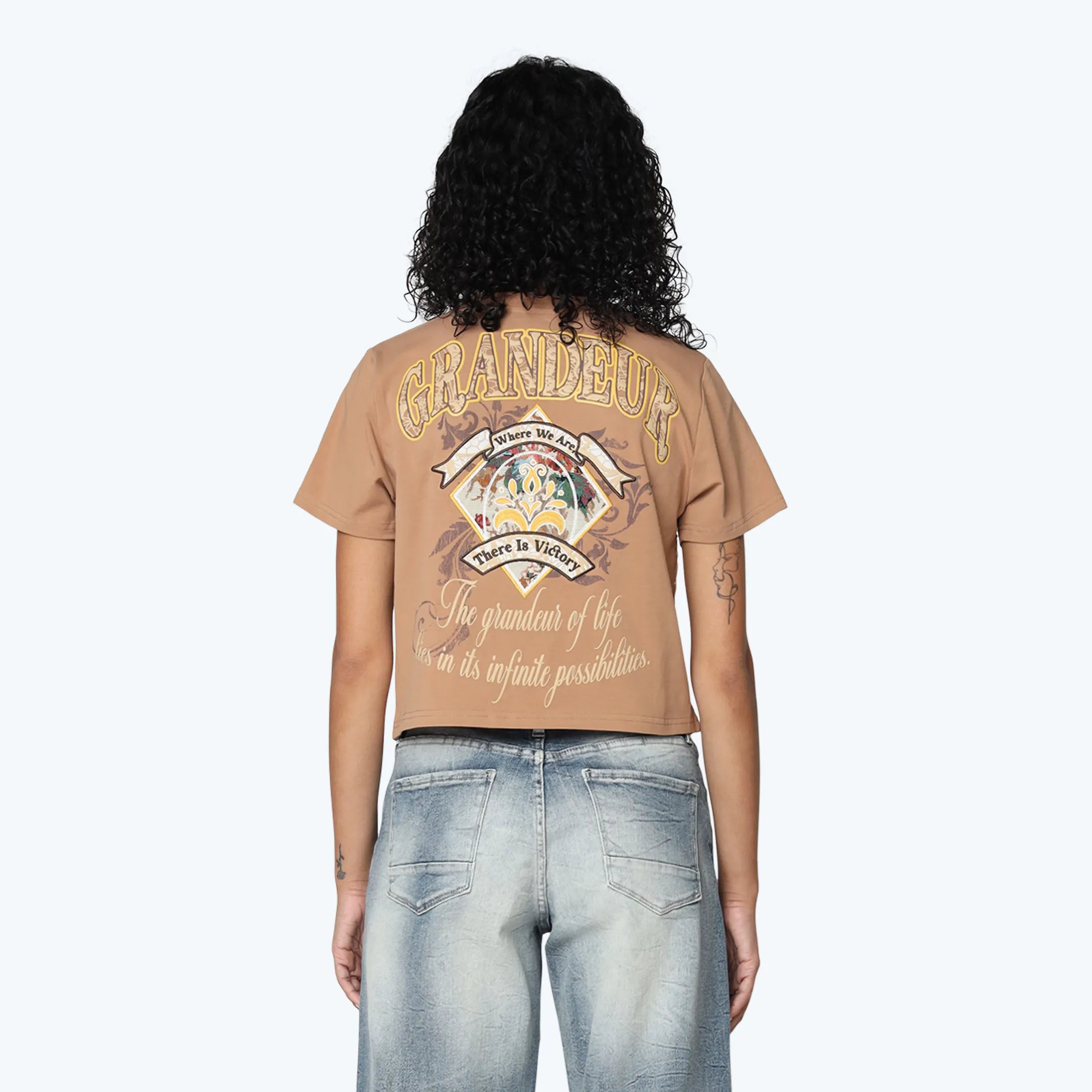Tapestry Patched T-Shirt - Burro