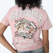 Tapestry Patched T-Shirt - Silver Pink