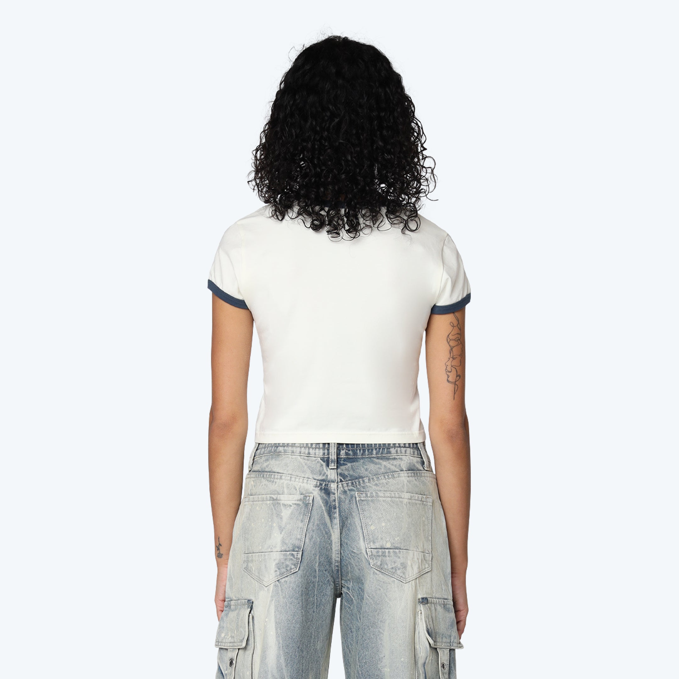 Fitted Tapestry Patched T-Shirt - Chalk