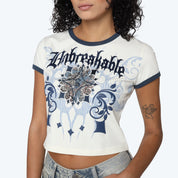 Fitted Tapestry Patched T-Shirt - Chalk