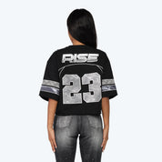 Oversized Boxy Rhinestone Tee - Black