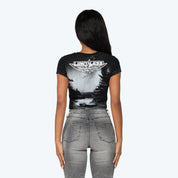 Fitted Rhinestone T-Shirt - Black