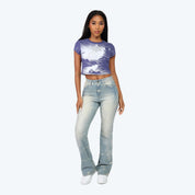 Fitted Rhinestone T-Shirt - Future Dusk