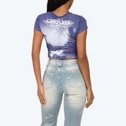 Fitted Rhinestone T-Shirt - Future Dusk