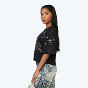 Cropped Boxy T-Shirt - Wispy Black
