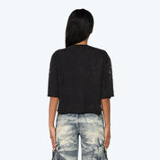 Cropped Boxy T-Shirt - Wispy Black