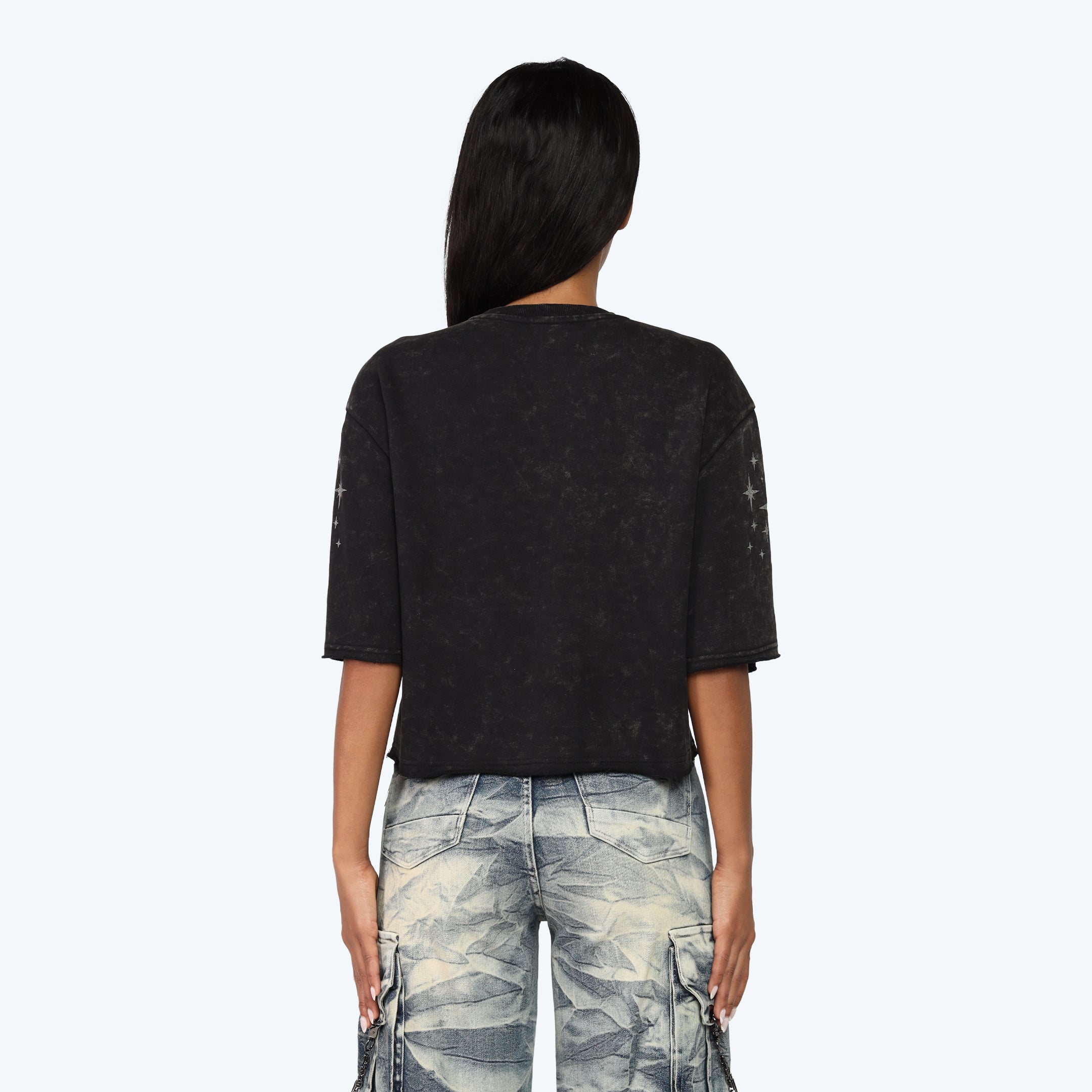 Cropped Boxy T-Shirt - Wispy Black