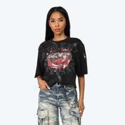 Cropped Boxy T-Shirt - Wispy Black