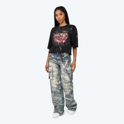 Cropped Boxy T-Shirt - Wispy Black