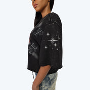 Cropped Boxy T-Shirt - Wispy Black