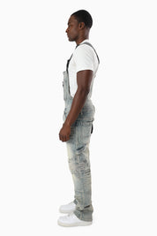 Blessed With Faith Carpenter Overall - Bergamo Blue