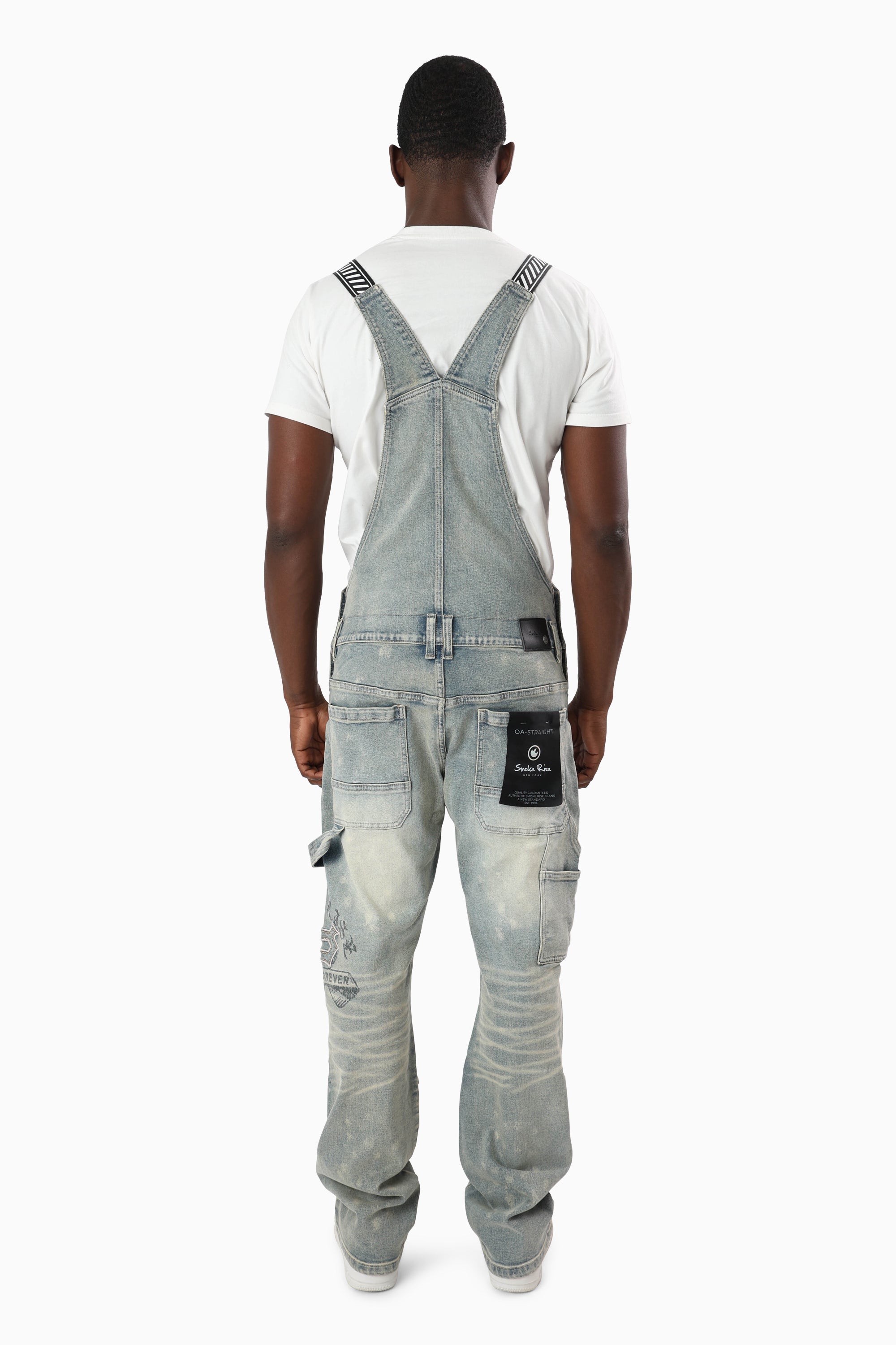 Blessed With Faith Carpenter Overall - Bergamo Blue
