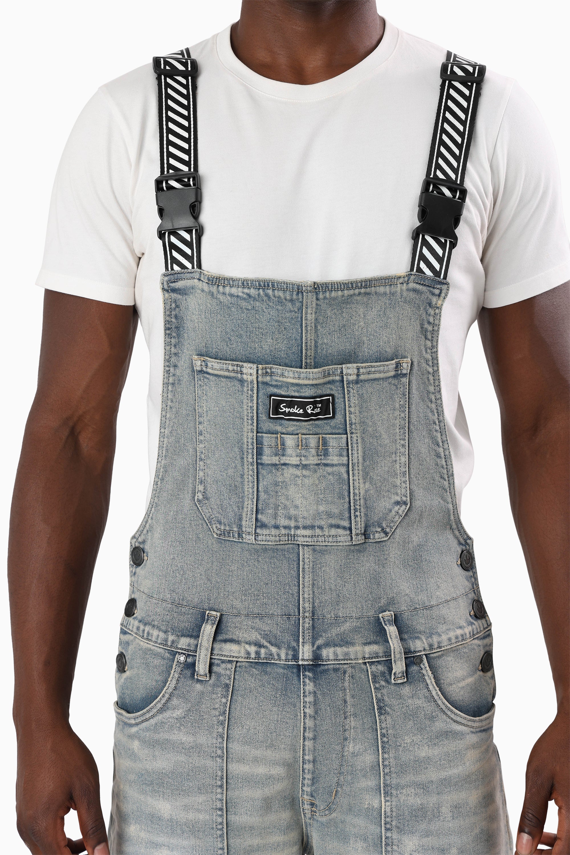 Blessed With Faith Carpenter Overall - Bergamo Blue