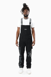 Blessed With Faith Carpenter Overall - Pit Black