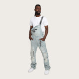 Stacked Utility Denim Overalls - Baltic Blue