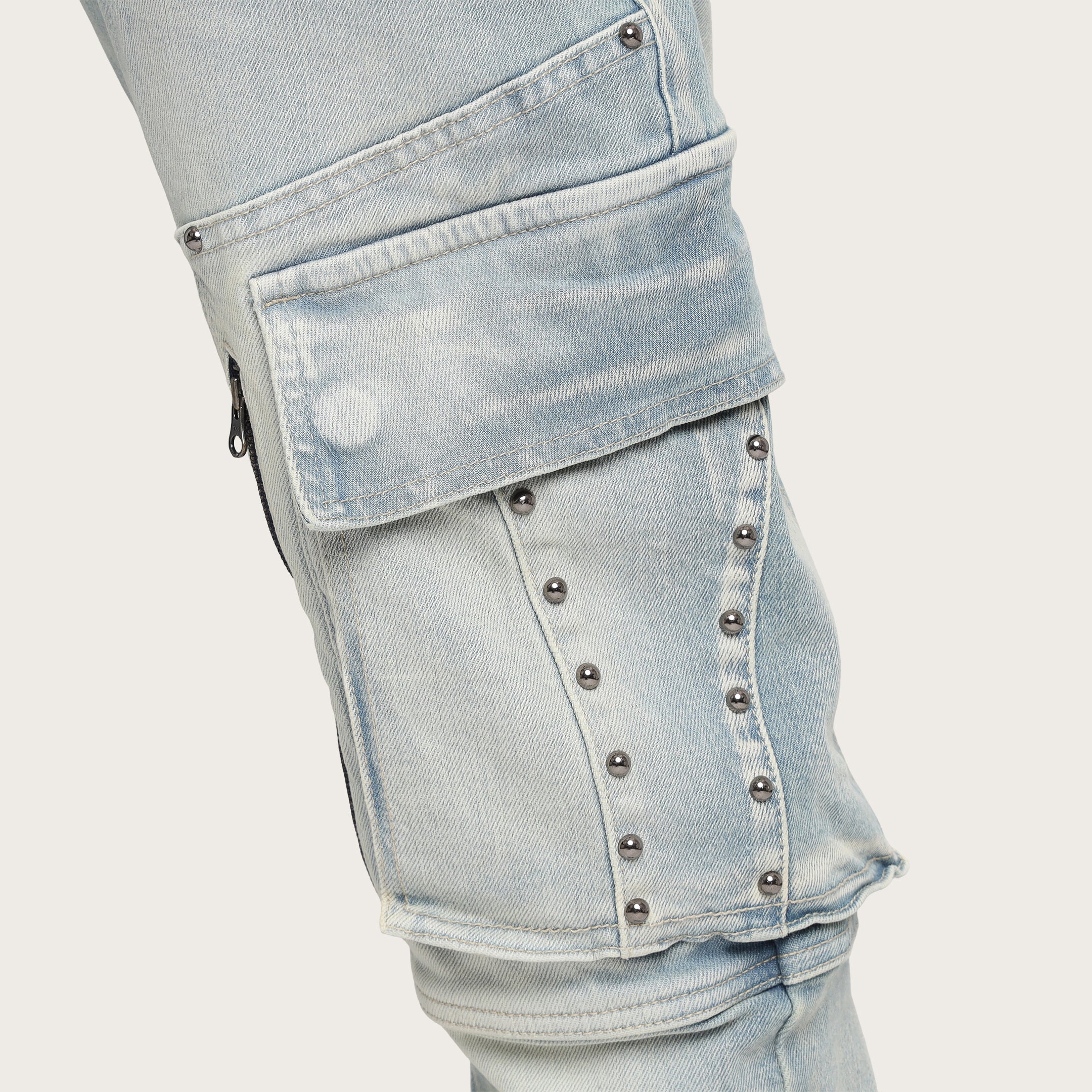 Stacked Utility Denim Overalls - Baltic Blue