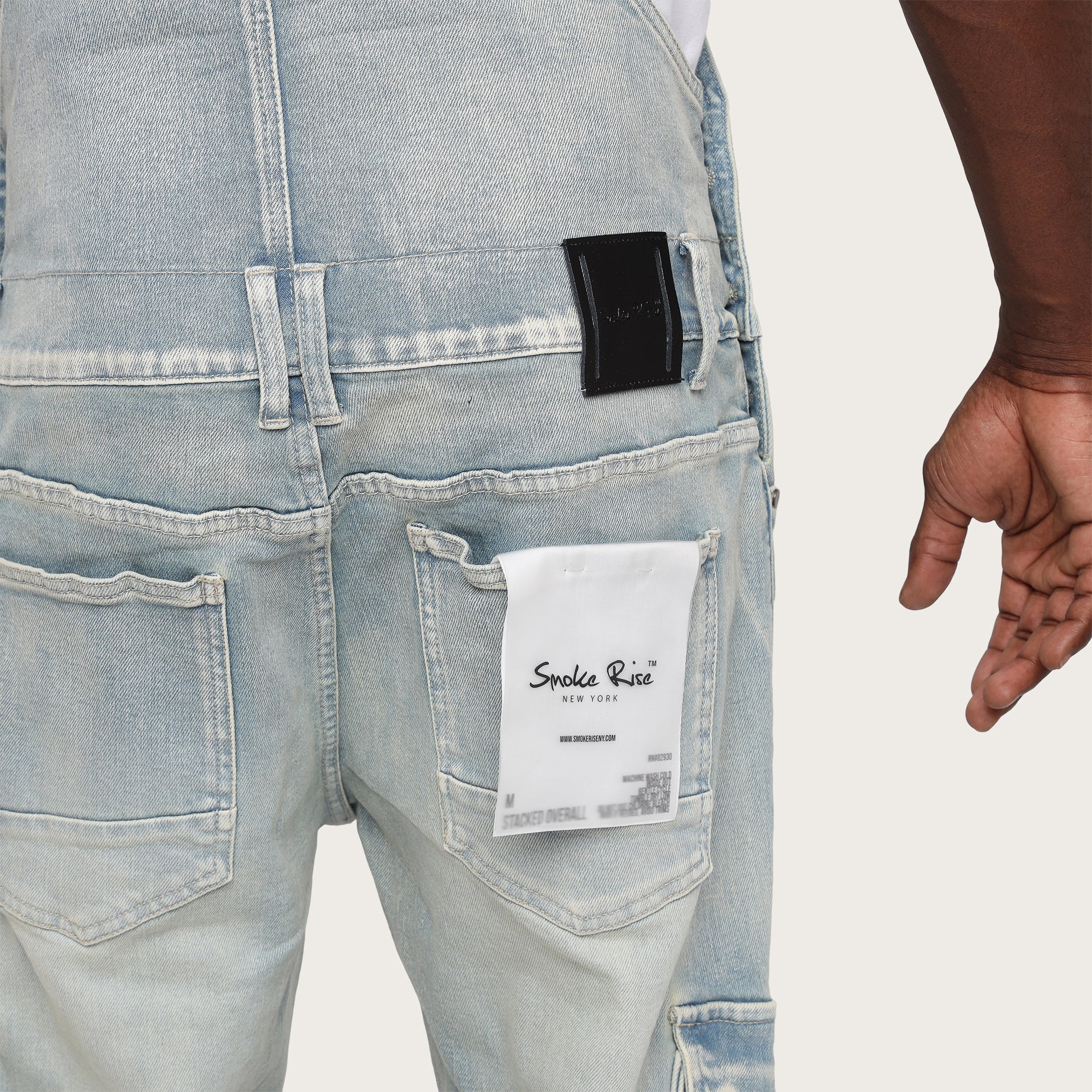 Stacked Utility Denim Overalls - Baltic Blue