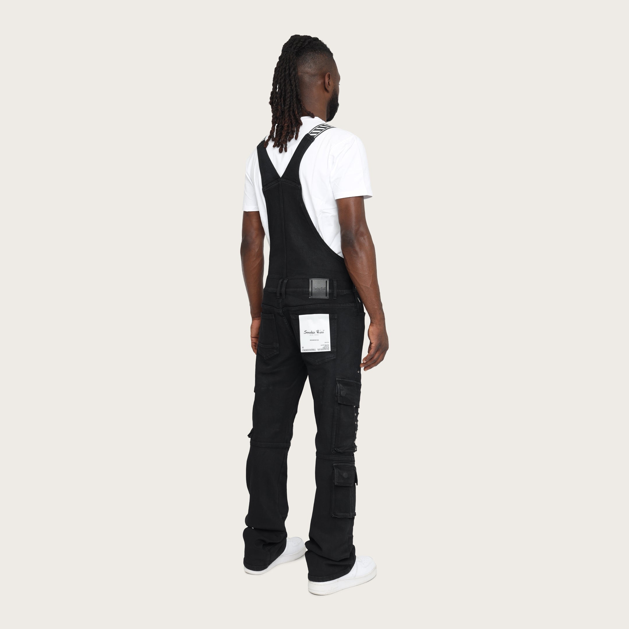 Stacked Utility Denim Overalls - Glow Black – Smoke Rise NY