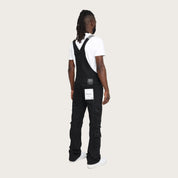 Stacked Utility Denim Overalls - Glow Black