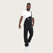 Stacked Utility Denim Overalls - Glow Black